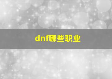 dnf哪些职业