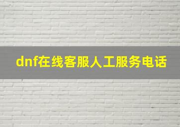 dnf在线客服人工服务电话