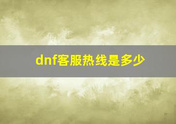 dnf客服热线是多少