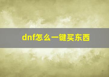 dnf怎么一键买东西