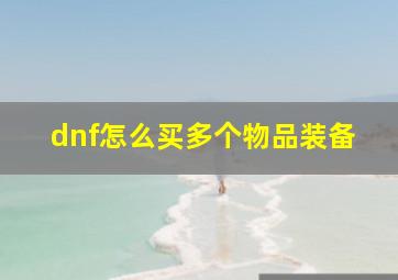 dnf怎么买多个物品装备