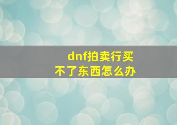 dnf拍卖行买不了东西怎么办