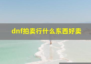 dnf拍卖行什么东西好卖