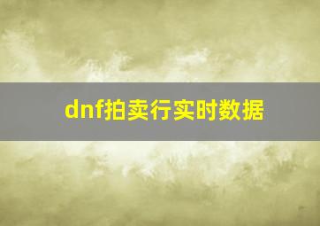 dnf拍卖行实时数据