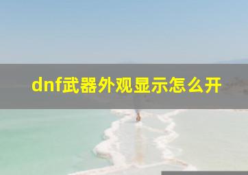 dnf武器外观显示怎么开