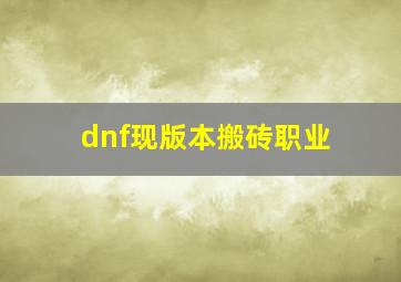 dnf现版本搬砖职业