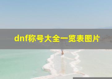 dnf称号大全一览表图片