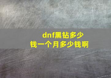 dnf黑钻多少钱一个月多少钱啊