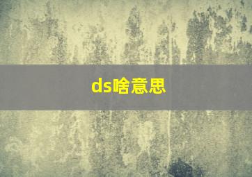 ds啥意思