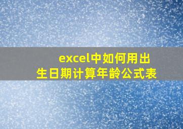 excel中如何用出生日期计算年龄公式表