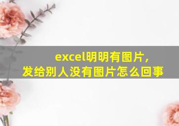 excel明明有图片,发给别人没有图片怎么回事