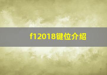 f12018键位介绍