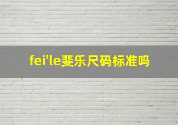 fei'le斐乐尺码标准吗