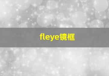 fleye镜框