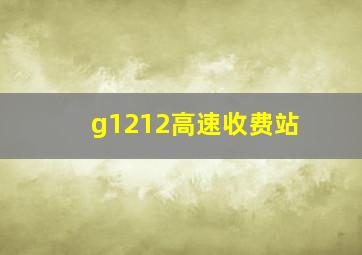 g1212高速收费站