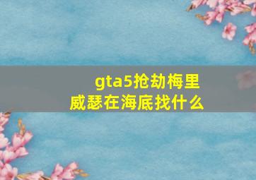 gta5抢劫梅里威瑟在海底找什么