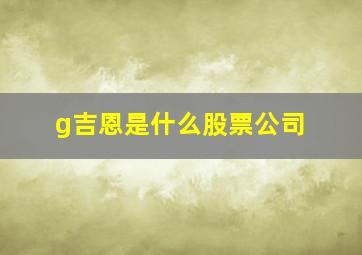 g吉恩是什么股票公司