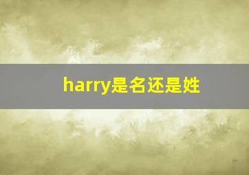 harry是名还是姓