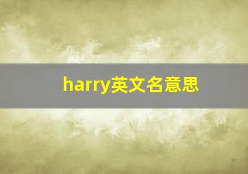 harry英文名意思