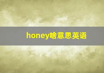 honey啥意思英语