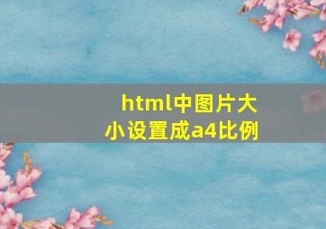 html中图片大小设置成a4比例