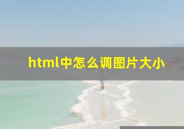 html中怎么调图片大小