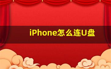 iPhone怎么连U盘