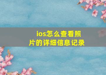 ios怎么查看照片的详细信息记录