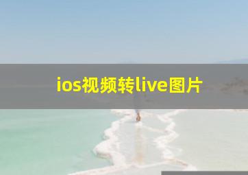 ios视频转live图片