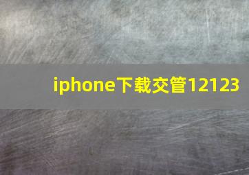 iphone下载交管12123