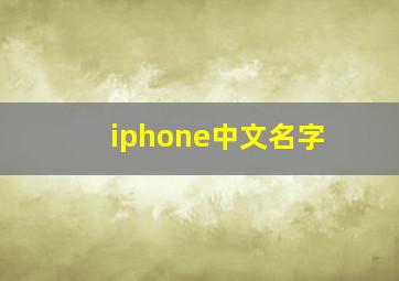 iphone中文名字