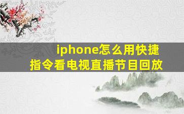 iphone怎么用快捷指令看电视直播节目回放