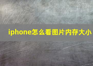 iphone怎么看图片内存大小