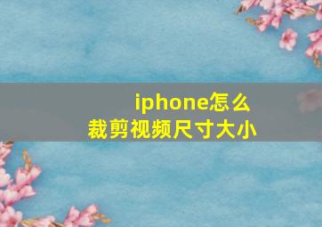 iphone怎么裁剪视频尺寸大小