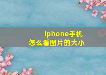 iphone手机怎么看图片的大小