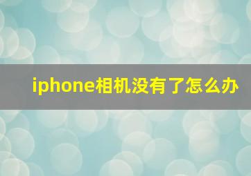 iphone相机没有了怎么办