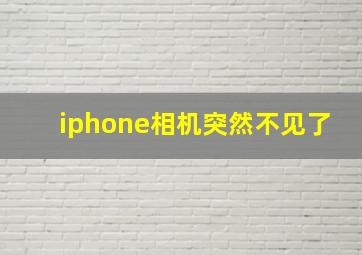 iphone相机突然不见了