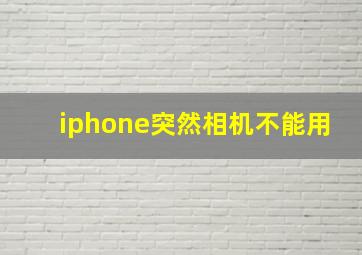 iphone突然相机不能用