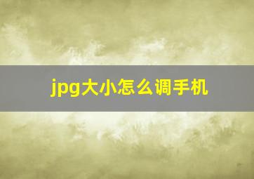 jpg大小怎么调手机