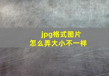 jpg格式图片怎么弄大小不一样