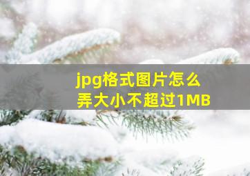 jpg格式图片怎么弄大小不超过1MB