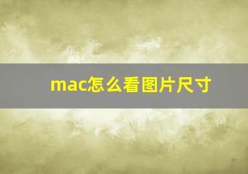 mac怎么看图片尺寸