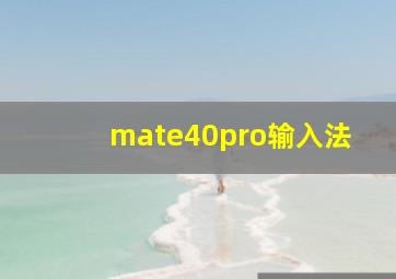 mate40pro输入法