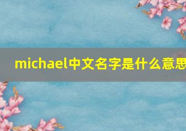 michael中文名字是什么意思