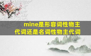 mine是形容词性物主代词还是名词性物主代词