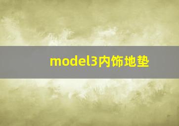 model3内饰地垫