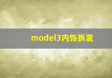 model3内饰拆装