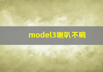 model3喇叭不响