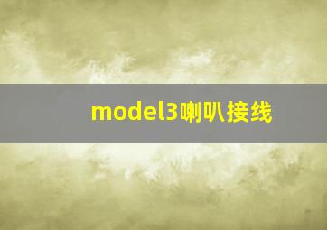 model3喇叭接线