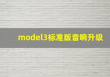 model3标准版音响升级